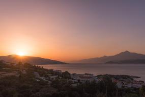 Landscape of Sunset Mountains scenery