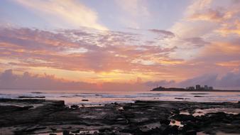 sea Water at Sunset Dawn