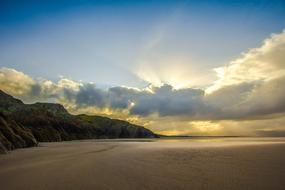 Beach Sun Rays Ocean