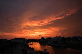 landscape of Sunset Florida Water