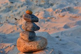 Sand Beach stones at Sunset