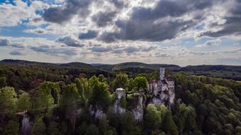 Panorama Landscape of historic castle at Nature