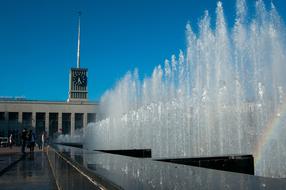 fountain in front of Finland Station in St. Petersburg, Russia