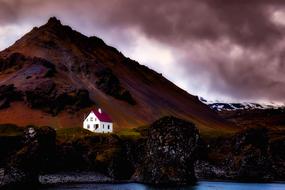 Iceland House on mountain