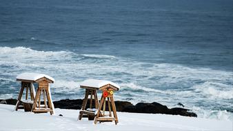 Shelter Chairs on Sea coast