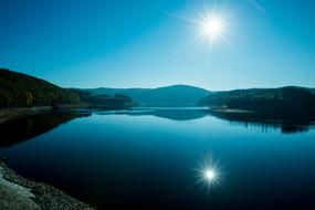 Landscape of Lake Nature and sunlighting