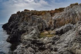 Beautiful and colorful rocks in the National Park in Cavo Greko, Cyprus