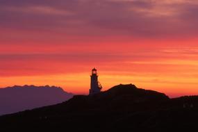 landscape of Lighthouse at Dawn Sunrise