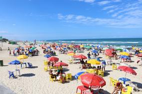 Umbrellas on Beach at Summer