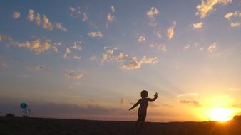 ChildrenS Games at Sunset