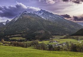 Mountain Watzmann at Sunset