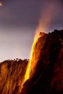 Yosemite National Park California in the colorful twilight