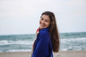 girl at Sea Beach at Summer