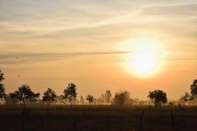 twilight over rural landscapes