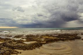 Storm Clouds over the brown coast of cyprus