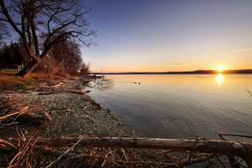 Waters Nature at Sunset