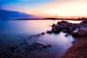 Croatia Bay Harbor at sunset