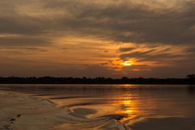 Landscape of Sunset Evening lake