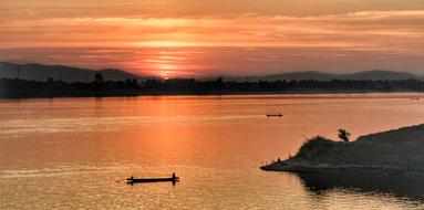 twilight over the Mekong River