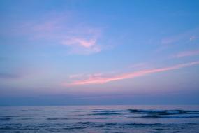 amazing pink blue Sunset sky over Sea