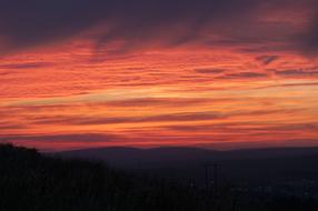 colorful bright Sunset Sky Silhouette