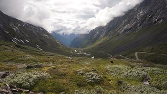 landscape in the mountains with paths