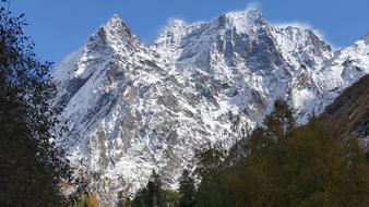 snowy mountain peak in Arkhyz, Caucasus