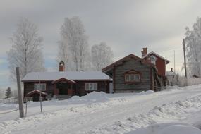 All White Snow Cover village