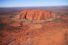 Uluru or Ayers Rock in desert, Australia
