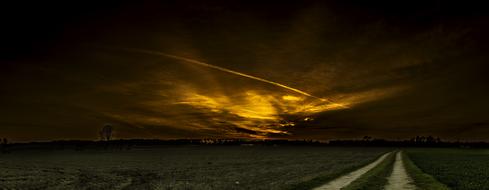 Panorama view of Sunset Sky dusk