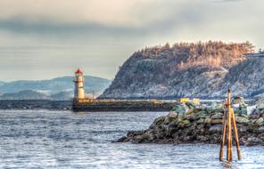 Lighthouse Norway Coast Cliff