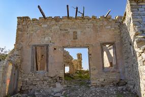 ruins of a damaged house in cyprus