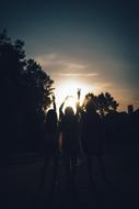 Silhouette Girls Dusk