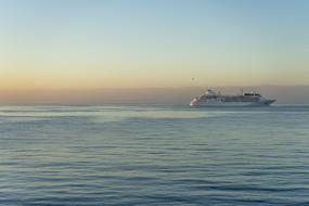 distant view of a cruise ship on the mediterranean