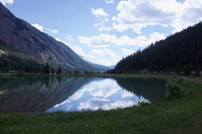 lake in an idyllic mountain landscape