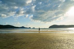 distant view of a person on a picturesque seaside
