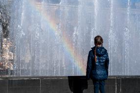 Fountain Rainbow Sky The Colors Of