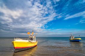 Fishing Boats on Seashore