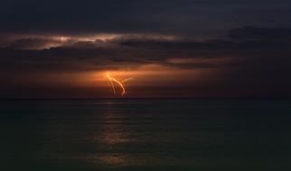 Lightning at Dark Clouds Horizon