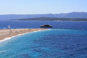 ship near an island in croatia