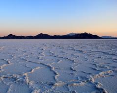 Landscape of Salt Flats at Sunrise