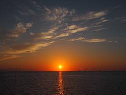 Sunset over Ocean Water