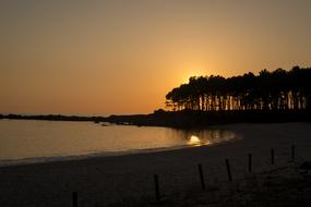 Landscape of sea Beach Sunset