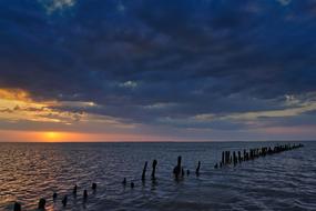 East Frisia North Sea at Sunset
