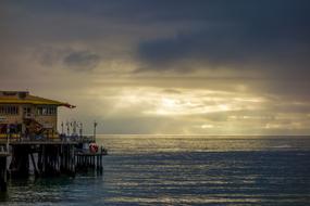 Pier at Sunset Sun Rays