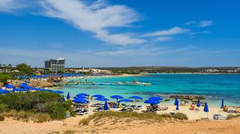 panoramic view of Makronissos Beach on a sunny day