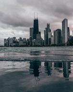 beach in chicago on a cloudy day