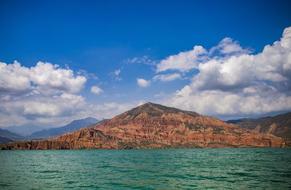 mountain on an island near the sea