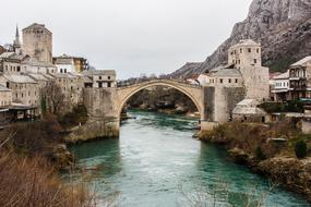 view of the bridge in Mostar architecture