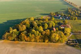 aerial photography of the autumn landscape in the countryside